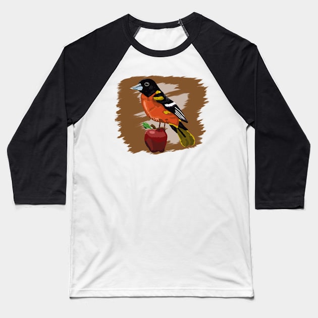 Midwest Oriole over a Earthy Background Baseball T-Shirt by BjernRaz